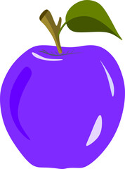 a green apple with leaves