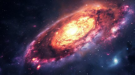 spiral galaxy and stars. Panorama milky way galaxy. Space dark background.