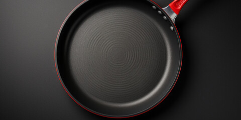 Mini Nonstick Aluminium Frying Pan lightweight Kitchen , Deep frypan on the black background, 