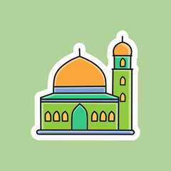 Ramadan themed stickers, mosque icons