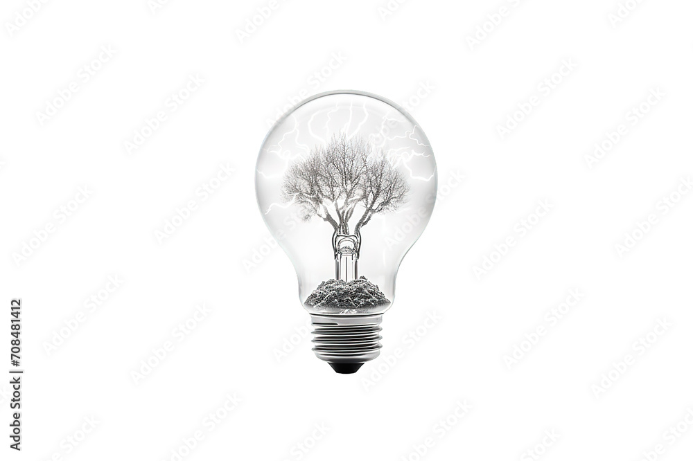 Aufkleber 3d light bulb idea and creative symbol with glowing filament isolated on a transparent background. g