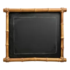 Fototapete Rund blackboard with wooden bamboo frame © Zaleman