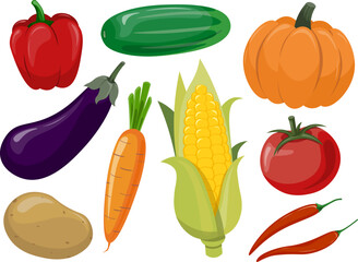 set of vegetables