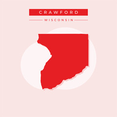 Vector illustration vector of Crawford map Wisconsin