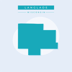Vector illustration vector of Langlade map Wisconsin
