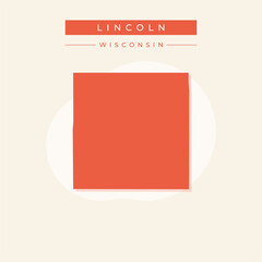 Vector illustration vector of Lincoln map Wisconsin