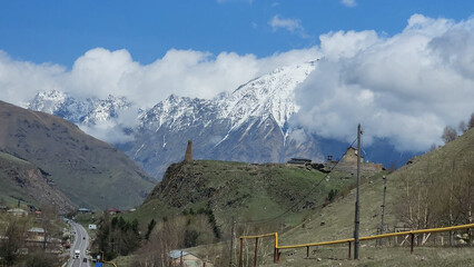 Ice mountain with natural landscape highest mountain in highest image isolated Nice background...