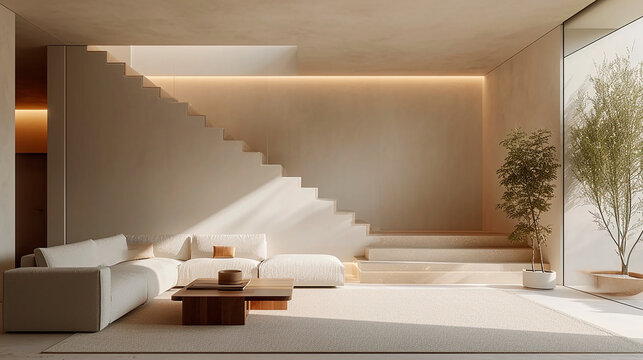 Simplicidad Elegante: Habitaci&oacute;n Minimalista con Paredes Blancas y Suelo de Madera