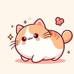 Cute cat cartoon illustration