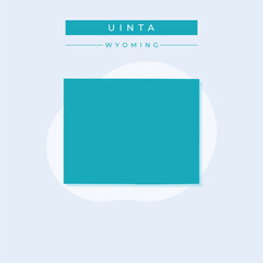 Fototapeta premium Vector illustration vector of Uinta map Wyoming