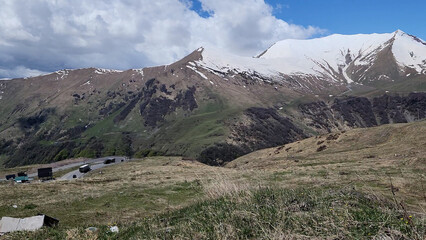 Ice mountain with natural landscape highest mountain in highest image isolated Nice background...