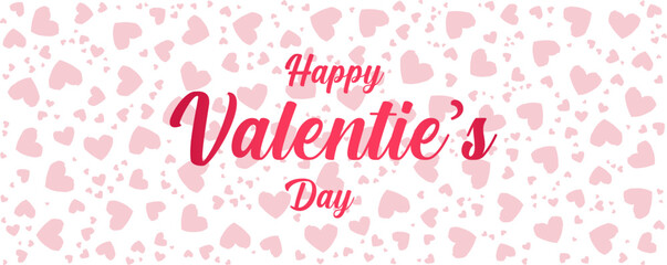 Red, pink and white flying hearts isolated on White background. Vector illustration. decorations for Valentine's day border or frame design,