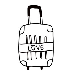 travel suitcase isolated on white