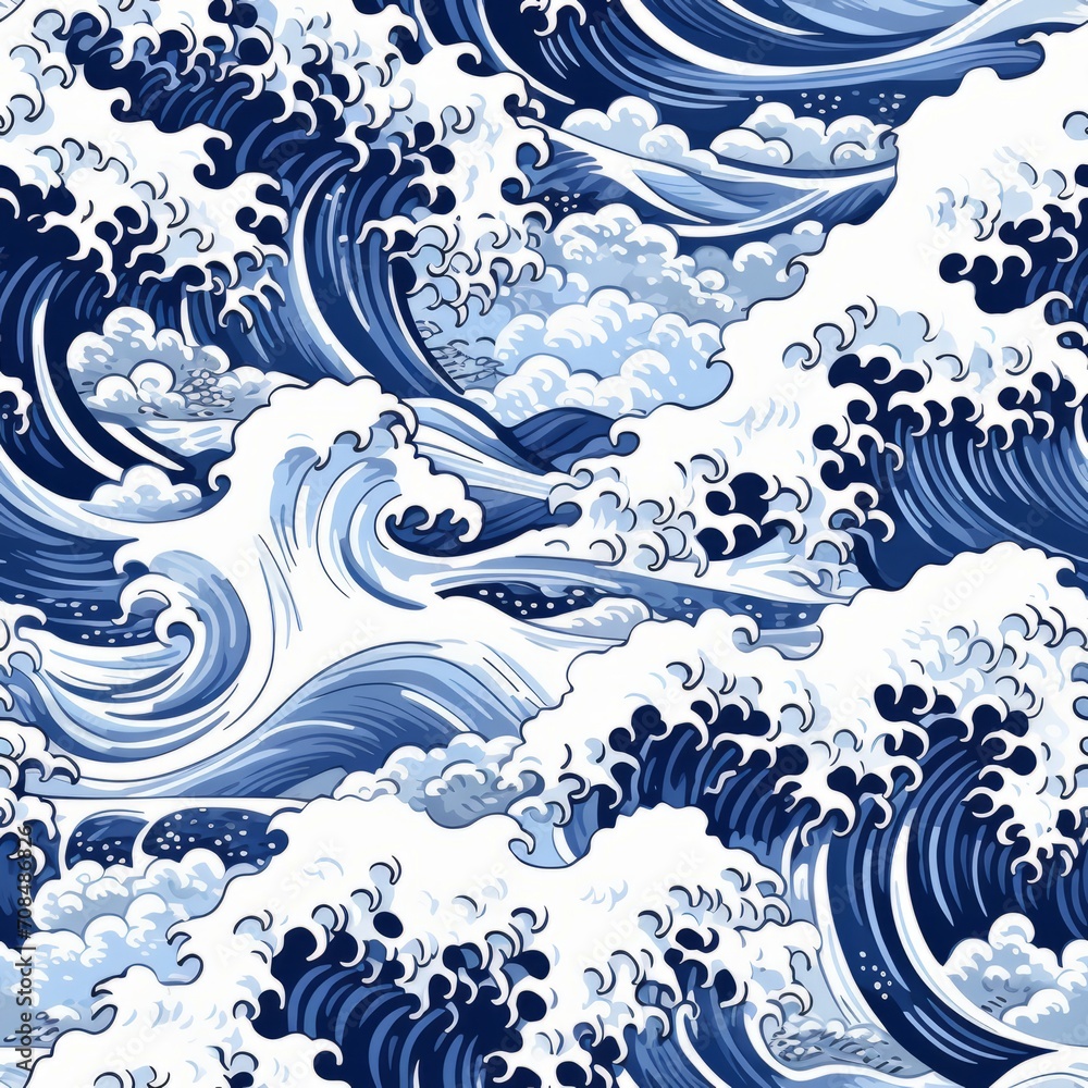 Poster elegant and mesmerizing seamless pattern with abstract waves on a pristine white background