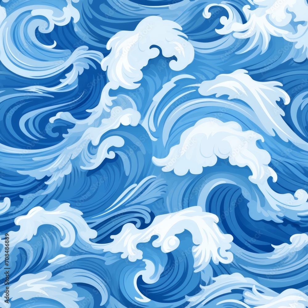 Poster abstract waves seamless pattern with beautiful flowing lines on a clean white background