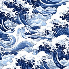 Elegant and mesmerizing seamless pattern with abstract waves on a pristine white background