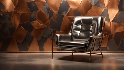 Armchair with Silver Color, Empty Room, using Generative ai