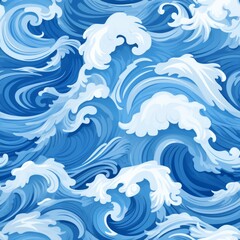 Fototapeta premium Abstract waves seamless pattern with beautiful flowing lines on a clean white background