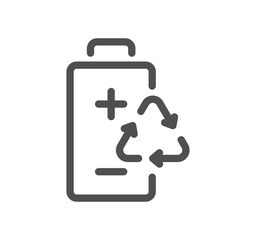 Batteries related icon outline and linear symbol.	
