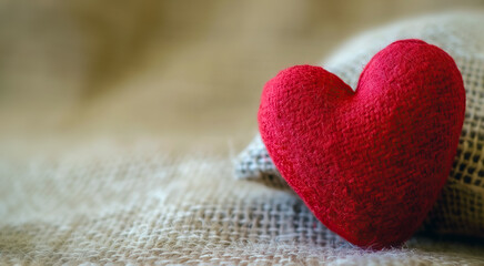Fototapeta premium 3d red heart made up of cotton wool