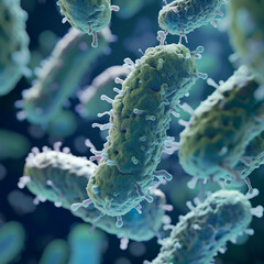 Fototapeta premium Illustration of unknown bacteria, dangerous viruses, and realistic colors.
