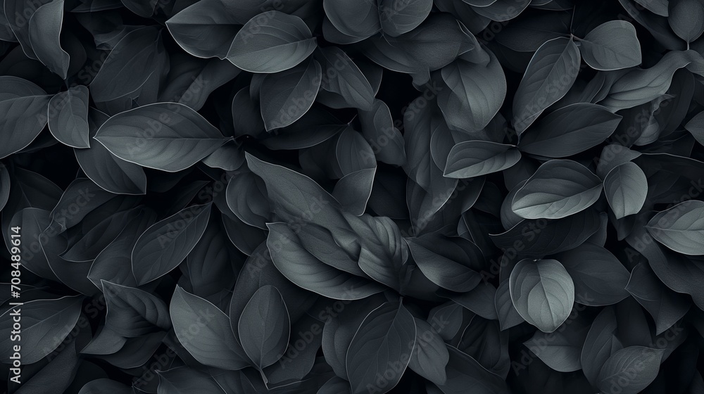 Poster background of abstract leaves with a focus on aesthetic minimalism. the composition features a dark 