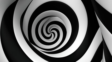 black and white spiral. Generative Ai