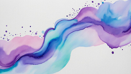 Pastel Unicorn Watercolor Background in Blue and Violet Shades