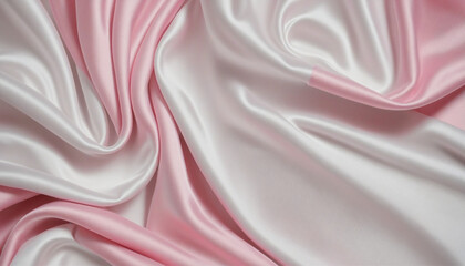 Obraz premium Light pink and white abstract fabric with a translucent texture. Ideal background for showcasing beauty products or other items.