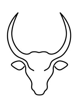 buffalo cow ox bull head black and white logo design inspiration