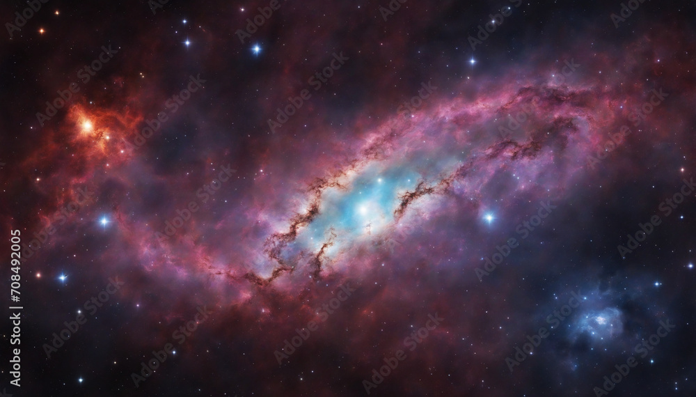 Wall mural starry night sky. universe exploration and astronomy. supernova desktop background.