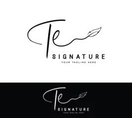 Foto op Canvas TE T E handwriting and signature logo template vector. © Creative