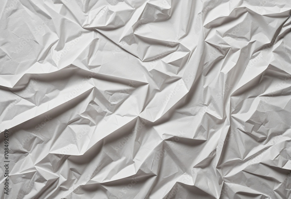 Poster plain crinkled and wrinkled white paper texture for background use