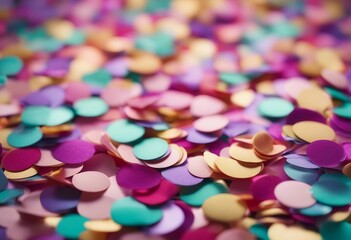 Fototapeta na wymiar Colorful pastel confetti for girl birthday party