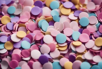 Colorful pastel confetti pile close up