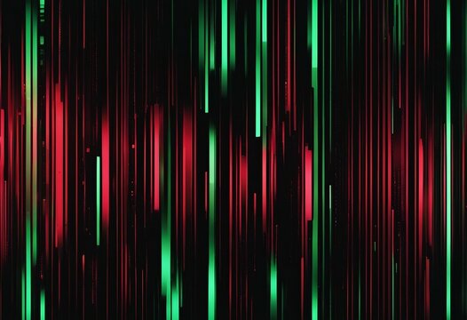 Dark glitch background illustration Red black green neon colors