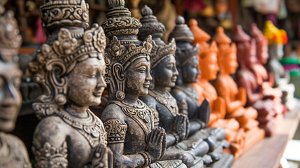 Fototapeta na wymiar Hindu god statues