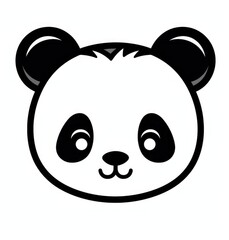 Fototapeta premium Adorable Black & White Panda Bear with Expressive Eyes in Nature, Generative AI