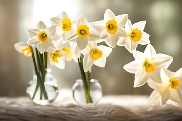 Fototapeta na wymiar daffodils in a basket