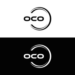 OCO logo. O C O design. White OCO letter. OCO, O C O letter logo design. Initial letter OCO linked circle uppercase monogram logo. O C O letter logo vector design. OCO letter logo design five style.	
