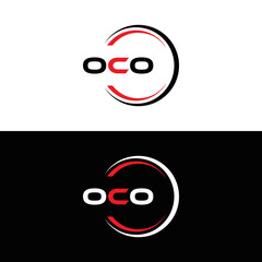 Fototapeta premium OCO logo. O C O design. White OCO letter. OCO, O C O letter logo design. Initial letter OCO linked circle uppercase monogram logo. O C O letter logo vector design. OCO letter logo design five style. 