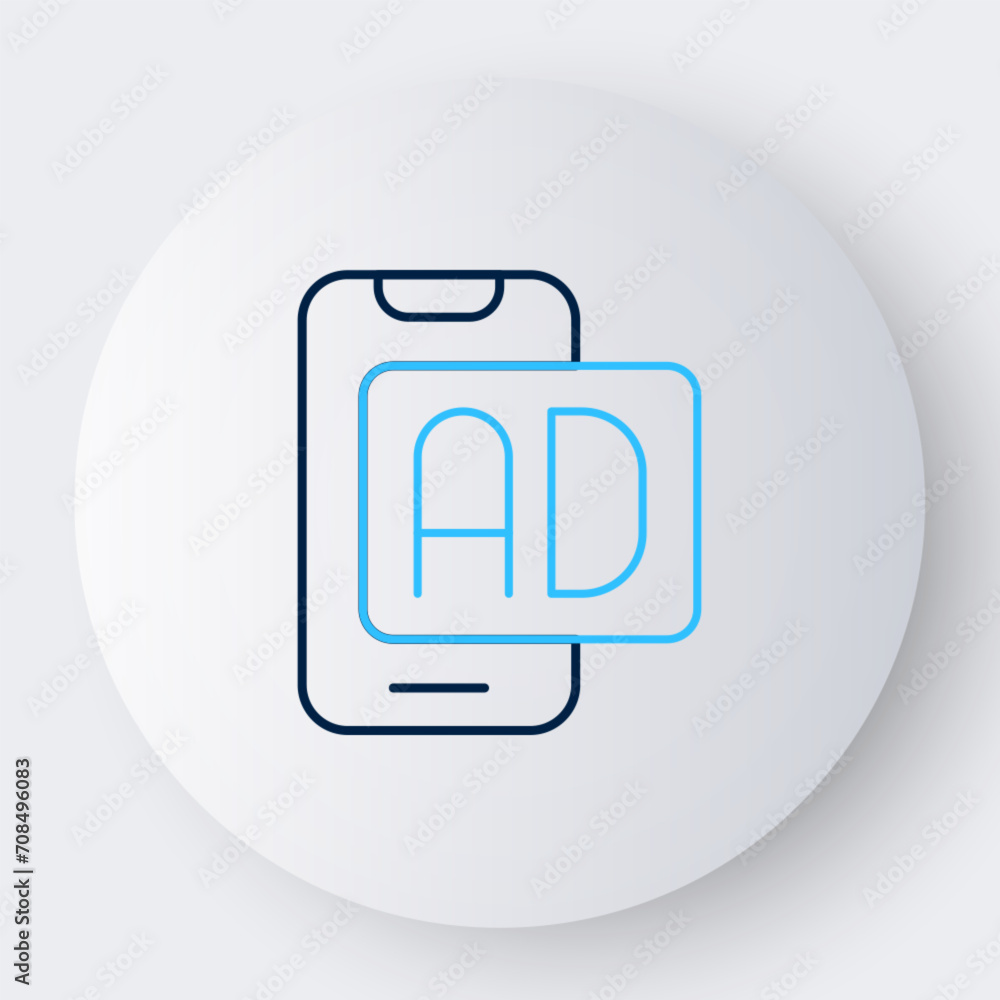 Canvas Prints Line Advertising icon isolated on white background. Concept of marketing and promotion process. Responsive ads. Social media advertising. Colorful outline concept. Vector