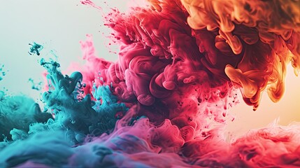 Colorful ink in water. Abstract background
