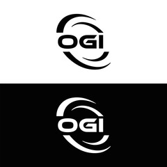OGI logo. O G I design. White OGI letter. OGI, O G I letter logo design. Initial letter OGI linked circle uppercase monogram logo. O G I letter logo vector design. OGI letter logo design five style.	
