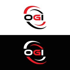 OGI logo. O G I design. White OGI letter. OGI, O G I letter logo design. Initial letter OGI linked circle uppercase monogram logo. O G I letter logo vector design. OGI letter logo design five style.	
