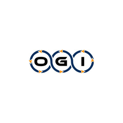 OGI logo. O G I design. White OGI letter. OGI, O G I letter logo design. Initial letter OGI linked circle uppercase monogram logo. O G I letter logo vector design. OGI letter logo design five style.	
