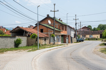 Fototapeta na wymiar Buildings in town of Radoste in Kosovo