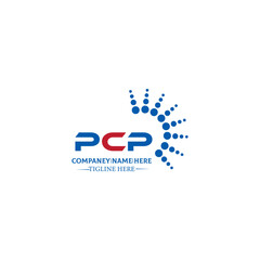 Fototapeta premium PCP logo. P C P design. White PCP letter. PCP, P C P letter logo design. Initial letter PCP linked circle uppercase monogram logo. P C P letter logo vector design. PCP letter logo design five style. 