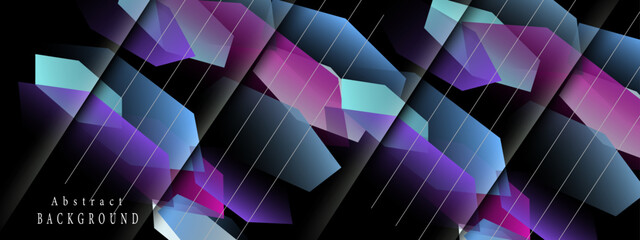 Abstract art of hexagons in deep space and color. Vector illustration.