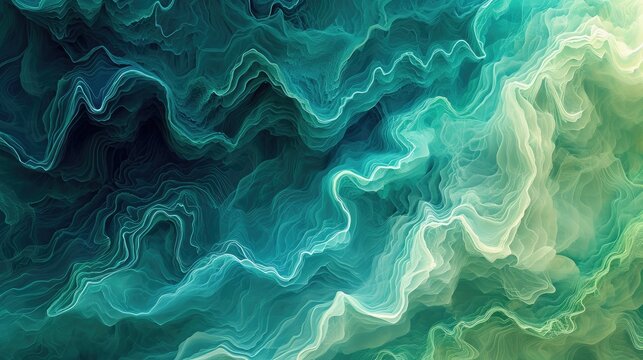 abstract portrait of undulating waves with soothing color,